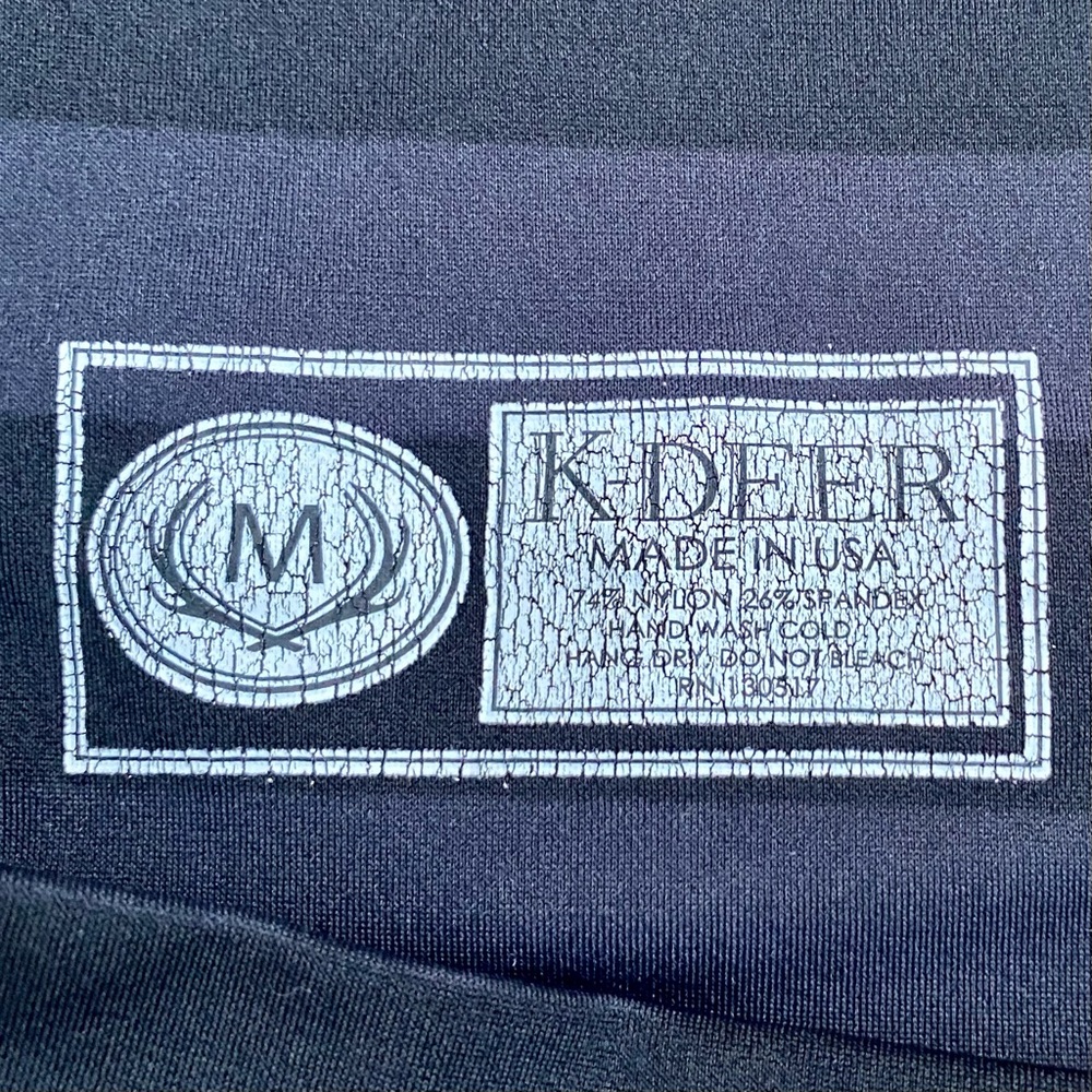 K-Deer Full Length Leggings in Jody Stripe High Waisted Rise Black Gray Ombré M - Picture 6 of 12